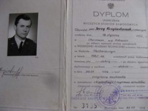 dyplom Jerzego Krzyżostaniaka